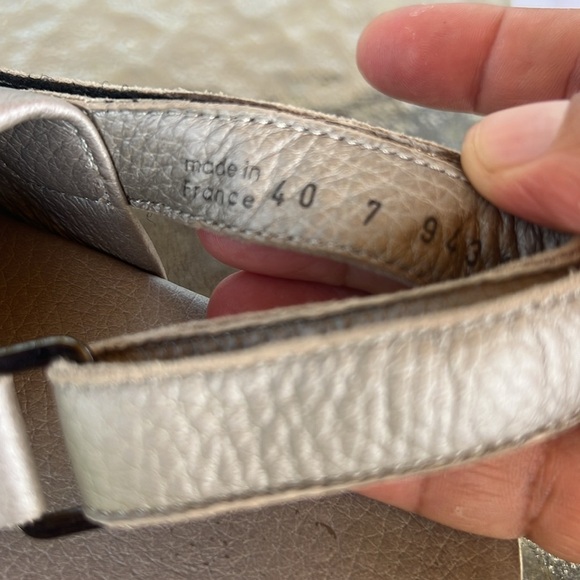 Arche France Gray Leather Peep Toe Slingback Sandals 40 US 9 Comfort Minimalist - Picture 9 of 10